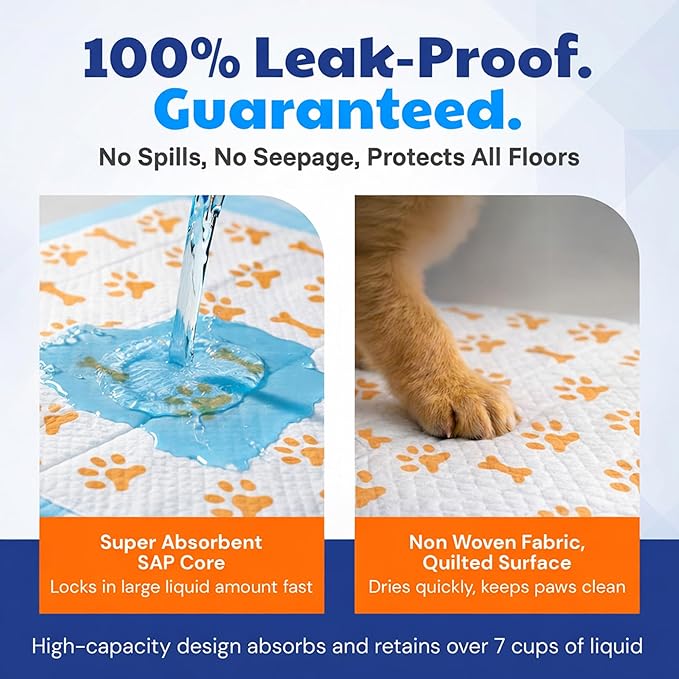 American Kennel Club Advanced Puppy Pads with Color-Changing Health+ Indicator and Ultra Absorbent Quick Dry Gel – 28''x30'' Leakproof Training Pads for Dogs – Fresh Scented – 50 Count, X-Large