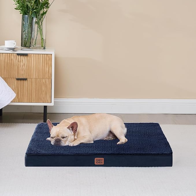 EHEYCIGA Orthopedic XXL Dog Beds for Jumbo Dogs with Removable Washable Cover,Navy, 50x36