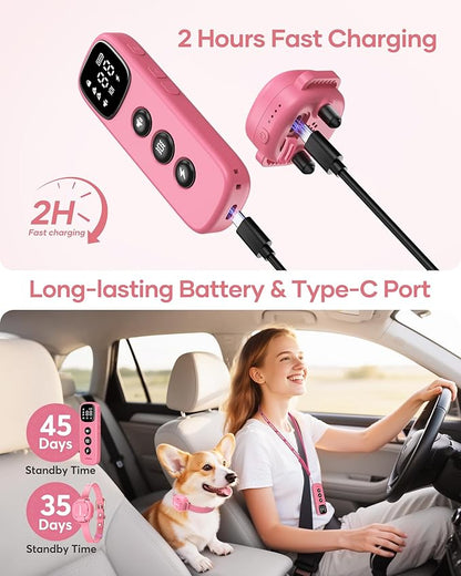 Jugbow 2-in-1 Pet ID Tag & Shock Collar for Small Dogs - 4200FT Dog Training Collar with Remote for 5-30lbs Dogs, IPX8 Waterproof Rechargeable E-Collar with Beep(1-9), Vibration(1-3), Safe Shock(0-16)