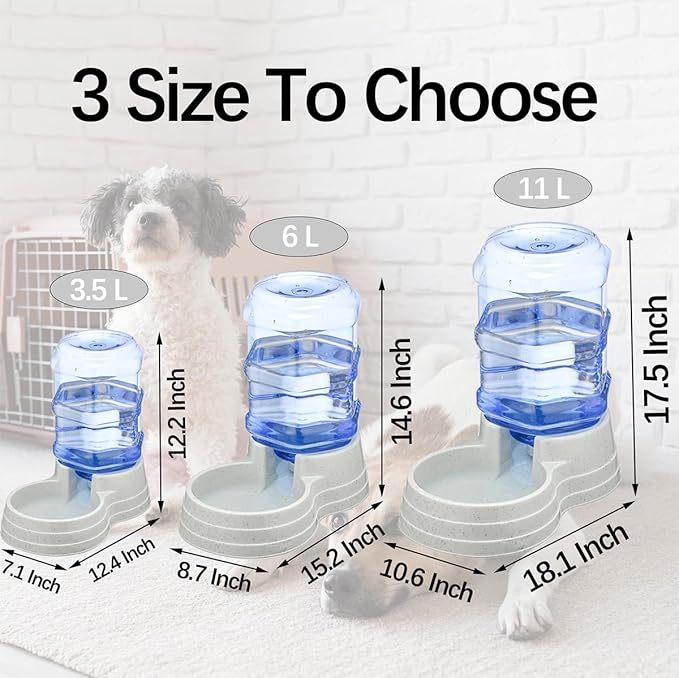 Large Dogs Water Dispenser Station,3 Gallon/11L Gravity Automatic Feeder, Dog Water Bowl Dispenser,Large Size Dog Drinking Fountain