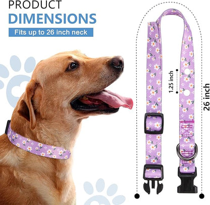 Rhea Rose 3/4 Inch Replacement Collar Strap Shock Collar with 2 Holes, Compatible with Nearly All Brands and Models of Underground Electric Dog Fences and Training Collars, Lavender Flowers