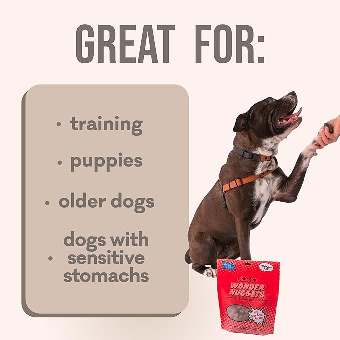 Polkadog Wonder Nuggets Soft & Chewy Dog Treats - Sweet Potato & Beef, All Natural, Limited Ingredient, Premium Training Treats for All Breeds, Great for Allergies, Made in USA - 10oz
