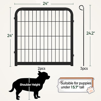 Yaheetech Dog Playpen, 24 inch 4 Panels Dog Pen for Indoor Heavy Duty Puppy Exercise Pen Metal Pet Fence for RV Camping/Yard/Garden