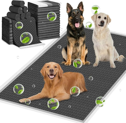 ELEGX Extra Large 48"x36" 40 Pcs Odor-Control Super Absorbency Charcoal Pee Pads for Dogs,Leak-Proof Pet Training Pee Pads,Thicken Disposable Potty Pads Puppy Training Pads for Cats Rabbits