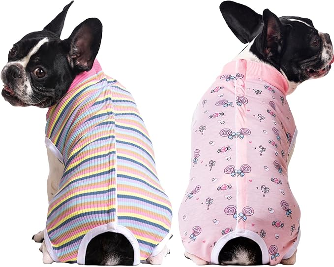 2 Packs Pet Dog Recovery Onesie Suit for Dogs Cats After Surgery,Dog Abdominal Wounds Bandages Cone E-Collar Alternative. (Navy, L)