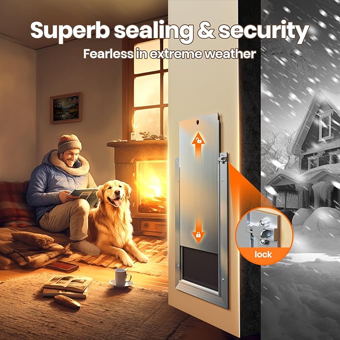 1 Pack * Aluminum Alloy Dog Door & 1 Pack * Slide-in Closing Panel