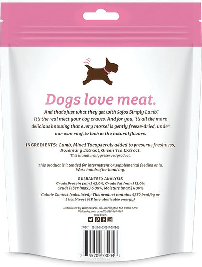 SOJOS Simply Lamb Freeze-Dried Dog Treats, 4 oz