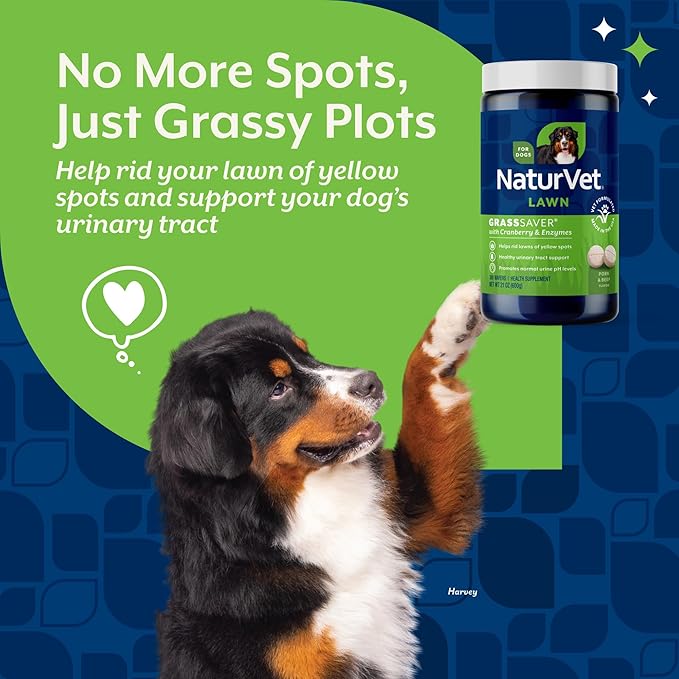 NaturVet – GrassSaver Wafers for Dogs Plus Enzymes – 300 Wafers – Healthy Supplement to Help Rid Your Lawn of Yellow Spots – Synergistic Combination of B-Complex Vitamins & Amino Acids