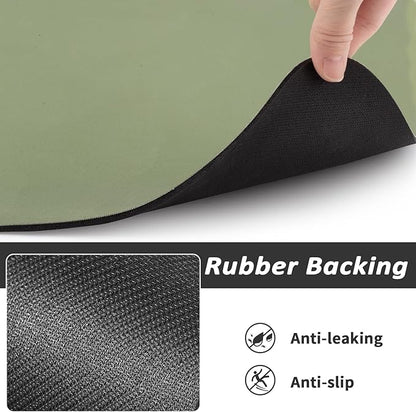 HotLive Dog Food Mat - Absorbent Cat Mat for Food and Water, No Stains Pet Feeding Bowl Mat, Easy to Clean Pet Placemats, Quick Dry Dog Water Dispenser Mat for Messy Drinkers | Paw Green 24"x36"