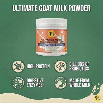 Pets Gone Wild | Goat Milk Powder with Pumpkin & Carrot | Non-GMO & Picky Eater Friendly | Nutrient-Dense Supplement for Daily Wellness & Hydration | 250 G