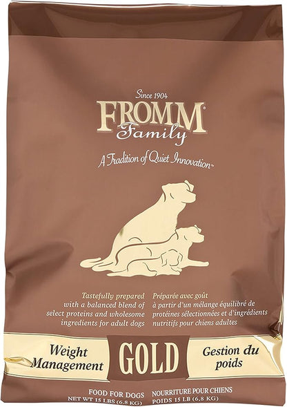 Fromm Weight Management Gold Premium Dry Dog Food - Weight Management Dog Food for Medium & Small Breeds - Turkey Recipe - 15 lb