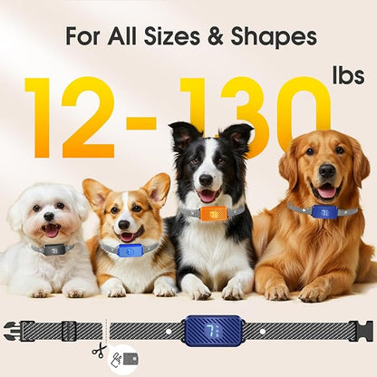 Dog Bark Collar for Large Medium Small Dogs, Effective No-Bark Collar, Smart Barking Collar, Rechargeable Bark Collar with 7 Sensitivity, 3 Modes, Waterproof, DarkBlue
