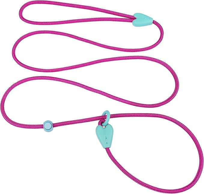 Dog Training Leash Slip Leads for Dogs 6 FT Slip Leash for Dogs Dog Lead with 6 Colors Strong Nylon No Pull Rope Dog Leash Dog Leashes for Small Medium Dogs (Rose Red)