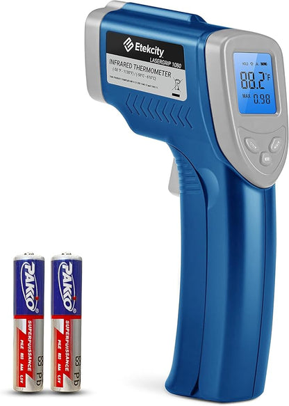 Etekcity Infrared Thermometer Laser Temperature Gun 1080, -58°F~ 1130°F for Meat Food Candy Pizza Oven, Heat Gun for Cooking, Kitchen, Fridge, Reptile, BBQ, HAVC, Adjustable Emissivity & Max Measure
