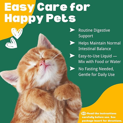 Liquid Dog & Cat Dewormer with Pyrantel Pamoate, for Roundworms & Hookworms, Easy-to-Use Oral Liquid Formula