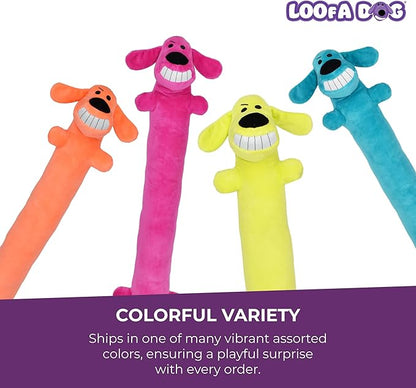 Multipet Original Loofa Dog Plush Toy - Squeaky Toy for All Dogs - Extra Soft Plush - Stuffed Animal Dog Toys for Playing (1 Count, 24”, Random Color Surprise)