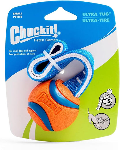 Chuckit! Ultra Tug Dog Toy, Small Fetch and Dog Ball Tug Toy for Dogs 0-20 Pounds