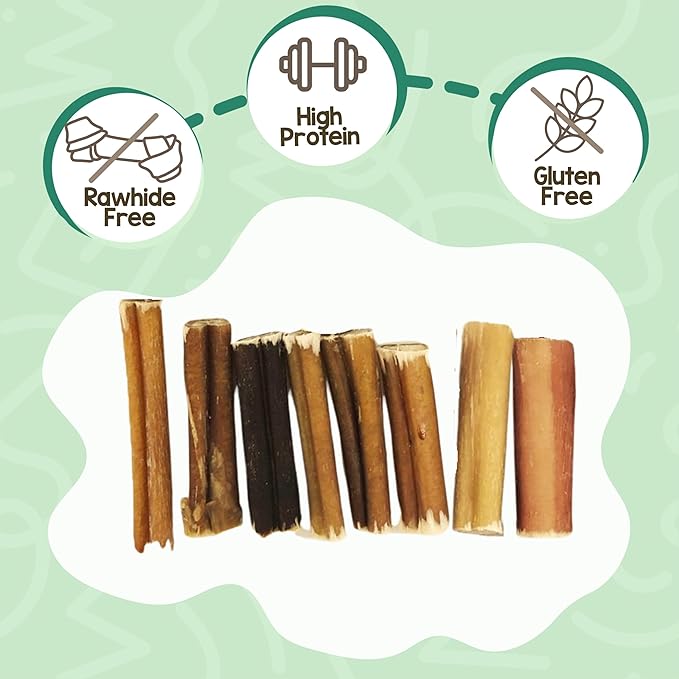 Nature Gnaws Bully Stick Bites for Small Dogs 2-4" (8oz) - Long Lasting for Light Chewers and Puppies - Natural Beef Dog Chew Treats - Rawhide Free