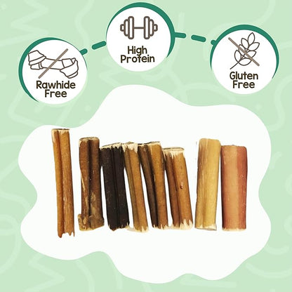 Nature Gnaws Bully Stick Bites for Small Dogs 2-4" (8oz) - Long Lasting for Light Chewers and Puppies - Natural Beef Dog Chew Treats - Rawhide Free
