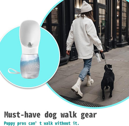 Kalimdor Dog Water Bottle,Leak Proof Portable Puppy Water Dispenser with Drinking Feeder, Dog Walking Accessories for Pets Outdoor Walking, Hiking, Travel, Food Grade Plastic
