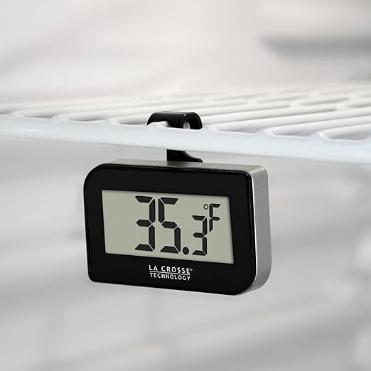La Crosse Technology 314-152-B Digital Refrigerator-Freezer Thermometer with Hook