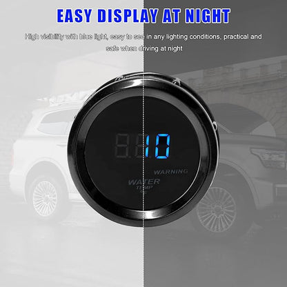 2" 52mm Water Temperature Gauge, 104-302℉ Water Temp Thermometer Meter Kit with Sensor Adapter, DC12V LED Display Fahrenheit & Celsius Temp Gauge for Car Truck RV Marine Boat