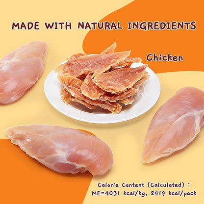 Jungle Calling 1.33lb Jerky Dog Treats Made with Real Chicken Breast, Natural High Protein Healthy Snacks for Medium/Large Breed Dogs,Slow Roasted Chewy Training Treat