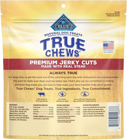 Blue Buffalo True Chews Premium Jerky Cuts Dog Treats, Made in the USA with Natural Ingredients, Beef, 20-oz Bag