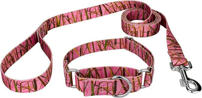 Country Brook Petz - Pink Waterfowl Camo Martingale Dog Collar and Leash - Camouflage Collection Featuring Rugged Designs (1 Inch, Extra Large)