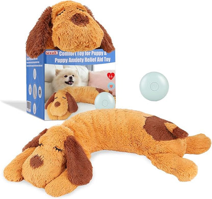 WEOK Heartbeat Puppy Toy, Comfort Cuddler Pillow, Dog Anxiety Relief Calming Aid,Heartbeat Stuffed Toy for Dogs,Puppy Heartbeat Toy Sleep Aid,Dog Heartbeat Toy for Pet