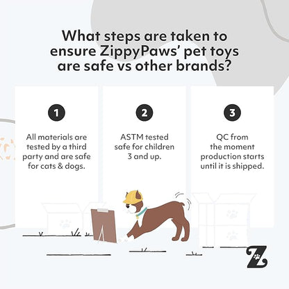 ZippyPaws Skinny Peltz - No Stuffing Dog Toys to Keep Them Busy, for Medium and Large Dogs, Squeaky Unstuffed Chew Toys for Pets, Soft Plush Variety Pack, Fox, Raccoon, & Squirrel - Holiday 3-Pack