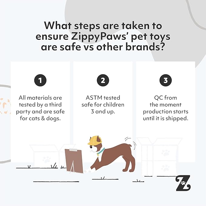 ZippyPaws Squeakie Buddies- No Stuffing Dog Toys to Keep Them Busy, For Small & Medium Dogs, Squeaky Pet Toys for Boredom, Unstuffed Chew Toy, Soft Plush Puppy Product, Beaver, Moose, & Walrus- 3-Pack