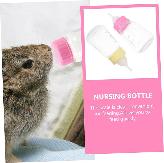 2pcs Kitten Milk Bottle Cat Nursing Bottles for Small Pets Puppy Feeder Safe Material Compact Portable