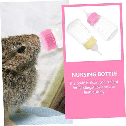2pcs Kitten Milk Bottle Cat Nursing Bottles for Small Pets Puppy Feeder Safe Material Compact Portable