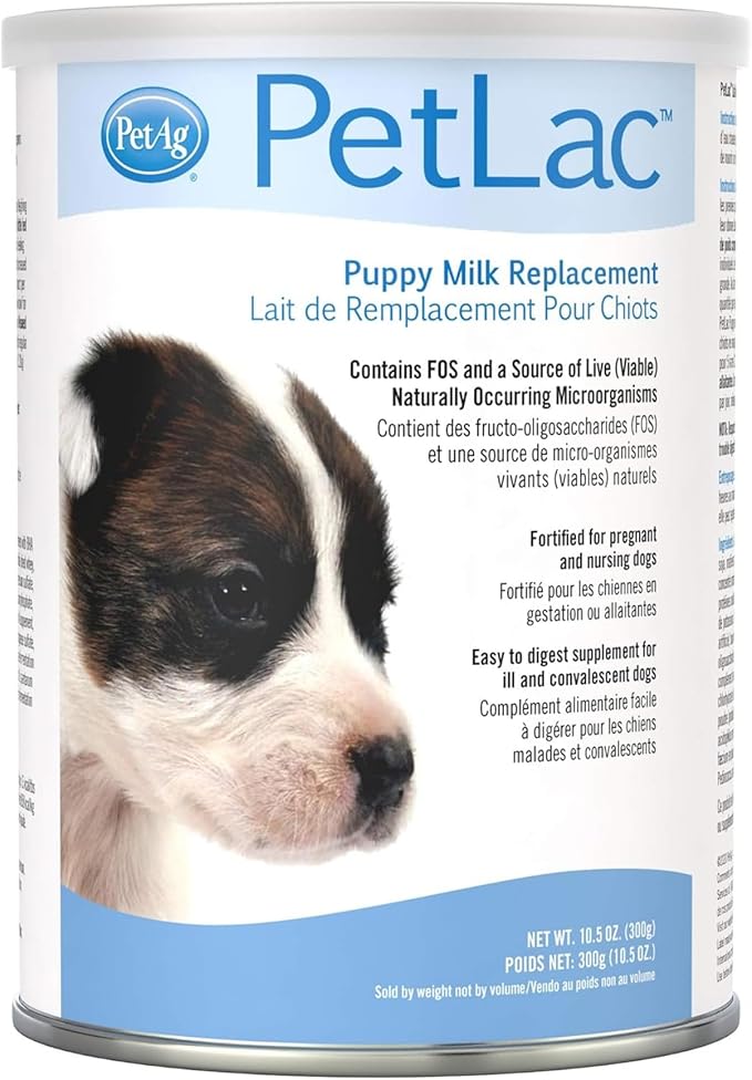 Pet-Ag PetLac Powder for Puppies - 10.5 oz - Puppy Milk Replacement Powder Puppies Newborn to Six Weeks Old - Easy to Digest