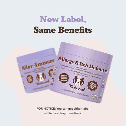 Natural Dog Company Allergy & Itch Defense Chews – Supports Seasonal Allergy, Itch, Skin, Coat & Immune Health, Gut Health with Probiotics, Colostrum & Salmon Oil, Grain-Free Dog Supplement, 90 ct