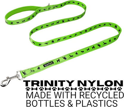 EcoBark Dog Leash - Soft & Reflective Comfort Leashes with Padded Handle - Strong Durable Heavy Duty - Training and Pulling for Small, Medium or Large Dogs (Green)