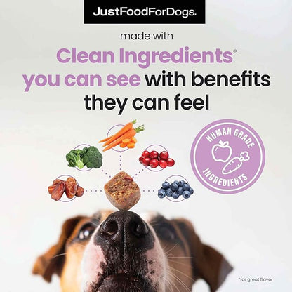 JustFoodForDogs Probiotic Booster Supplement for Dogs, Human Grade Dog Supplements, Immune and Digestive Support, Multivitamin Soft Chews, Superfood Blend, Plant Based Dog Vitamins - 45 Count