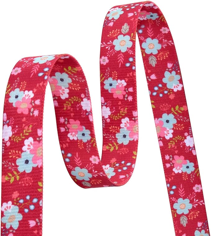 Mihqy Dog Collar with Bohemia Floral Tribal Geometric Patterns - Soft Ethnic Style Collar Adjustable for Small Medium Large Dogs(Red Flower,S)