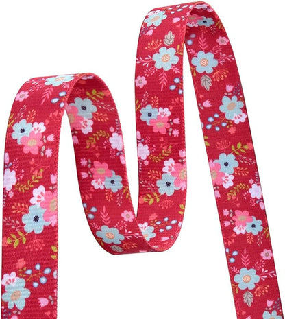 Mihqy Dog Collar with Bohemia Floral Tribal Geometric Patterns - Soft Ethnic Style Collar Adjustable for Small Medium Large Dogs(Red Flower,L)