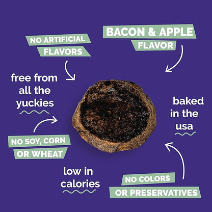 Fruitables Whole Jerky Bites, Healthy Dog Treats, Puppy Essentials, Jerky Dog Treats, Made in the USA, No Fillers or Nitrates, Real Bacon & Apple Flavor, 5oz