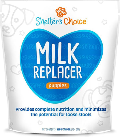 Shelter's Choice Puppy Milk Replacer, Milk for Abandoned Puppies or Puppies Born in Shelters, Provides Complete Nutrition, Supports Healthy GI Tract, and is Easy to Mix, 1 lb