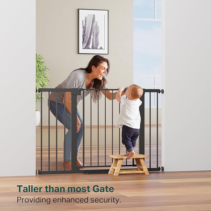 Cumbor 48" Wide 36" Extra Tall Baby Gate & Cumbor 51.5" Wide 36" Extra Tall Dog Gate, Durable Child Gate for Stairs, Doorways, Easy Walk Thru Dog Gate for House for Doorways