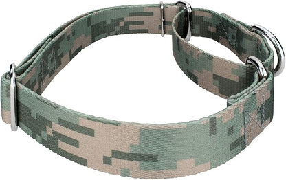 Country Brook Petz - Digital Camo Martingale Dog Collar and Leash Limited Edition - Camouflage Collection Featuring Rugged Designs (1/2 Inch, 2XS)