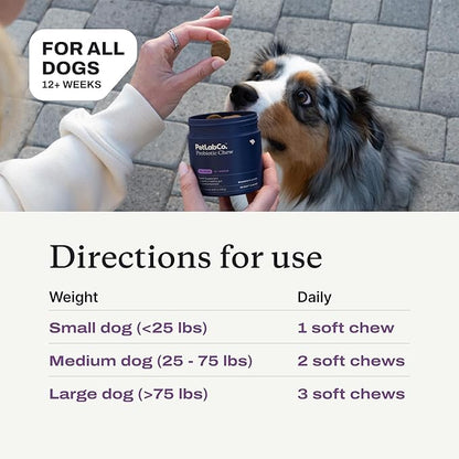 PetLab Co. Probiotics for Dogs, Support Gut Health, Occasional Diarrhea, Digestive Health & Seasonal Allergies - Pork Flavor - 30 Soft Chews - Packaging May Vary (Value 3-Pack)