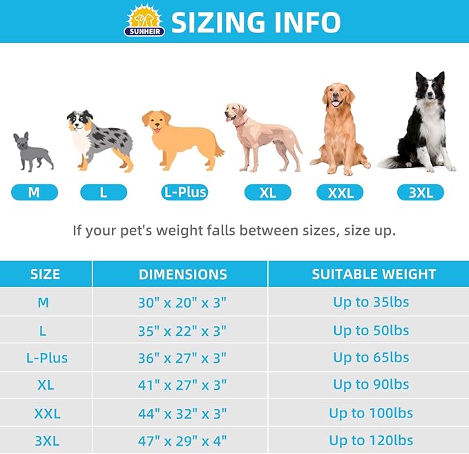 Sunheir Extra Large Waterproof Dog Bed, Jumbo Orthopedic Dog Beds with Removable Washable Cover for Large Dogs, Pet Bed Mat Egg-Crate Foam, 54"X42"X4", Grey