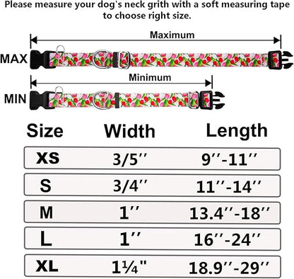 Martingale Collar for Dogs with Buckle Floral No Pull Adjustable Nylon Limited Slip Training Dog Collars Pink Tulip, Large