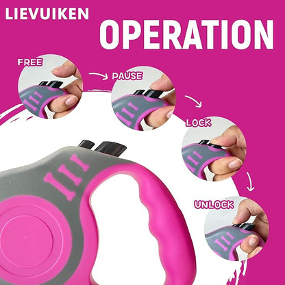 Retractable Dog Leash Automatic Telescopic Tractor Dog Tape, Pet Tape 10/16 FT Durable and Convenient, with Non-Slip Handle, Suitable for Small and Medium Dogs
