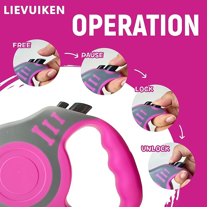 Retractable Dog Leash Automatic Telescopic Tractor Dog Tape, Pet Tape 10/16 FT Durable and Convenient, with Non-Slip Handle, Suitable for Small and Medium-Sized Dogs