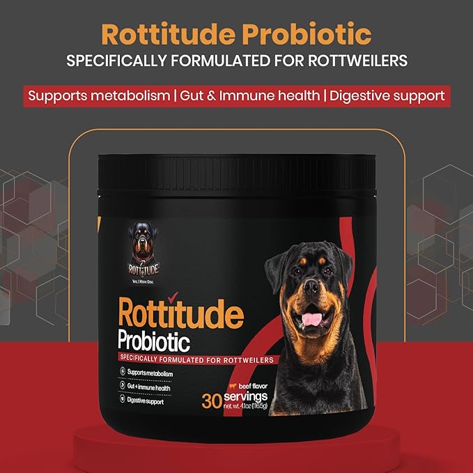 Probiotics for Dogs – Natural Dog Probiotics for Digestive Health, Gut Health, Yeast, Itchy Skin & Itchy Ears – Probiotic for Dogs – Dog Probiotic Supplement for Rottweilers